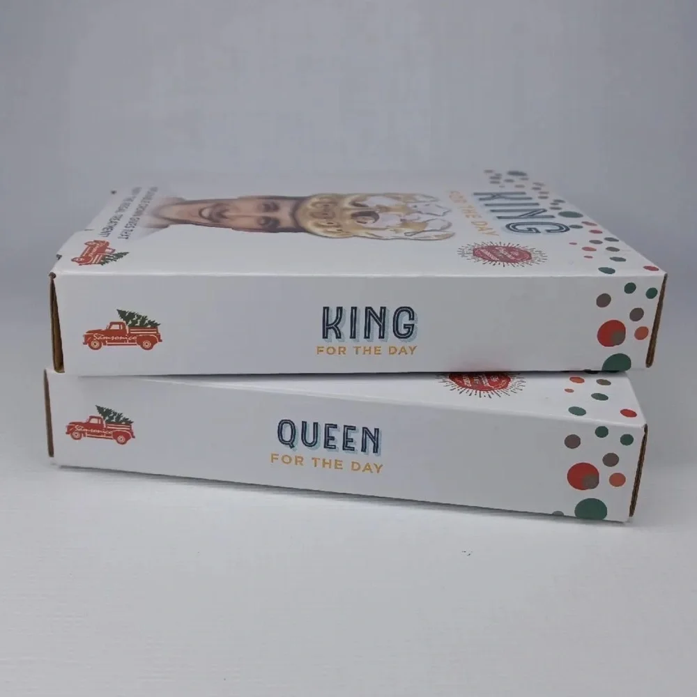 4/$20 King For The Day & Queen For The Day Inflatable Crown, Gold & Pink